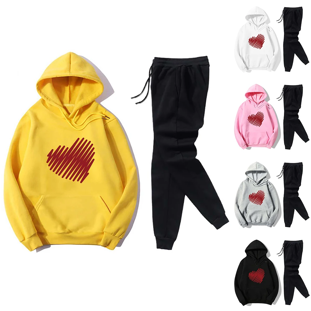 VICABO Women Heart Print Tracksuits Autumn Winter Solid Suit 2 Pieces Sets Female Casual Long Sleeve Hooded Sweatshirt Outfit
VICABO Women Heart Print Tracksuits Autumn Winter Solid Suit 2 Pieces Sets Female Casual Long Sleeve Hooded Sweatshirt Outfit
