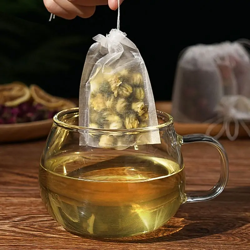 100PcsLot Teabags 5.5 x 7CM Empty Scented Tea Bags disposable With String Heal Seal Filter Paper for Herb Loose Bolsas de te|Одноразовые