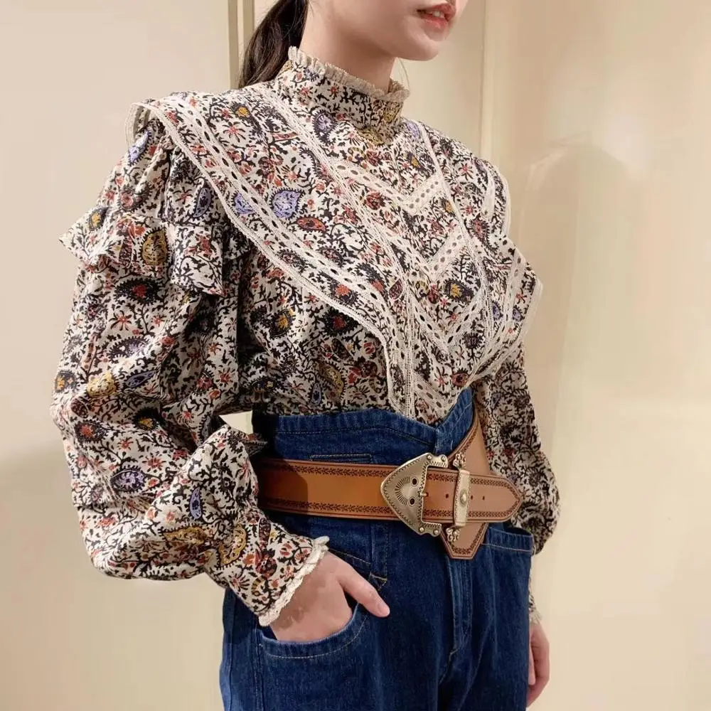 Ruffled Hollow out Shirt Women's Lace Sweet Two Type Long Sleeve Stand Collar Blouse Early Autumn 2020
Ruffled Hollow out Shirt Women's Lace Sweet Two Type Long Sleeve Stand Collar Blouse Early Autumn 2020