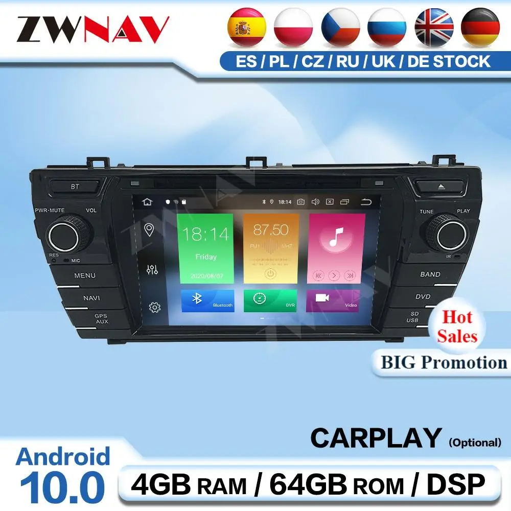 Carplay 2 Din Android 10 For Toyota Corolla 2013 2014 2015 2016 Radio Receiver Auto Audio Stereo Player GPS Navigation Head Unit
Carplay 2 Din Android 10 For Toyota Corolla 2013 2014 2015 2016 Radio Receiver Auto Audio Stereo Player GPS Navigation Head Unit