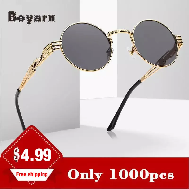 Boyarn Luxury Retro Gothic Steampunk Sunglasses For Women Men Vintage Round Circle Punk Sun Glasses cool Eyewear UV400 Oculos De
Boyarn Luxury Retro Gothic Steampunk Sunglasses For Women Men Vintage Round Circle Punk Sun Glasses cool Eyewear UV400 Oculos De