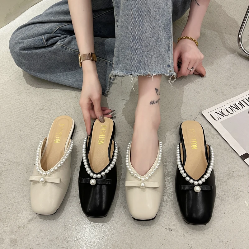Shoes Women Slippers Casual Low Cover Toe Pantofle Loafers Slides Female Mule String Bead Soft Luxury 2021 Flat Mules Fashion B
Shoes Women Slippers Casual Low Cover Toe Pantofle Loafers Slides Female Mule String Bead Soft Luxury 2021 Flat Mules Fashion B