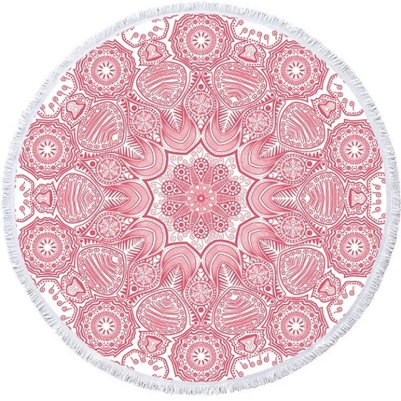 

Mandala Round Beach Towel With Tassel Yoga Mat Blanket Bedspread Tapestry 450g Microfiber Absorbent 150cm 2019 Style