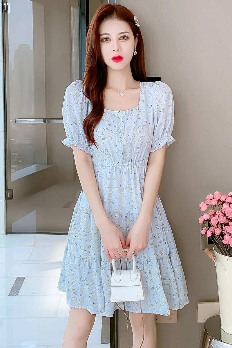COIGARSAM French Style Floral Print Women dress Summer Chiffon Short Sleeve Belt High Waist Dresses 8379
COIGARSAM French Style Floral Print Women dress Summer Chiffon Short Sleeve Belt High Waist Dresses 8379