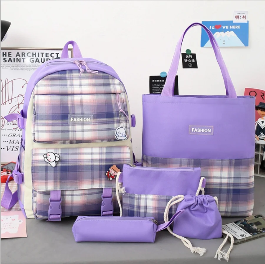 2021 Newest Hot Large Capacity Japanese Style Pink Lovely Backpack Set Girls Fashion Schoolbag 5PCS High School For Student
2021 Newest Hot Large Capacity Japanese Style Pink Lovely Backpack Set Girls Fashion Schoolbag 5PCS High School For Student
