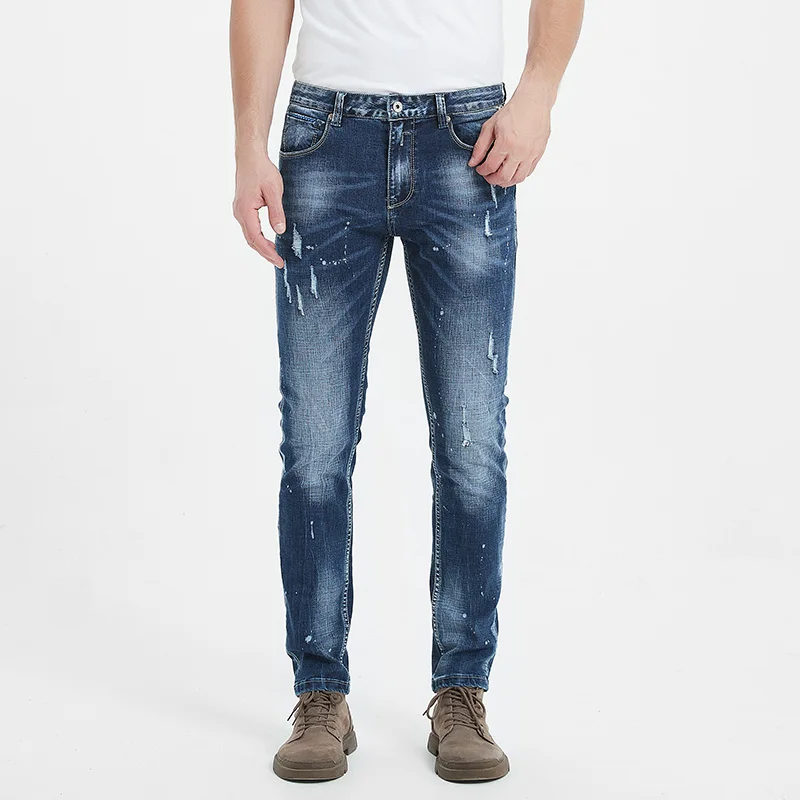 Italian Style Fashion Men Jeans Retro Blue Elastic Slim Fit Frayed Hole Ripped Jeans Men Vintage Designer Casual Denim Pants
Italian Style Fashion Men Jeans Retro Blue Elastic Slim Fit Frayed Hole Ripped Jeans Men Vintage Designer Casual Denim Pants