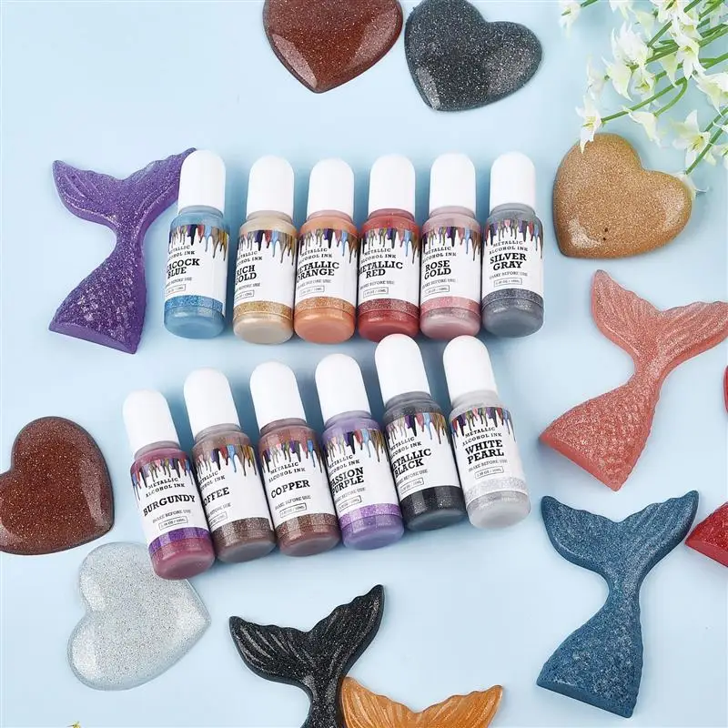 12 Color 10ml Art Ink Alcohol Resin Pigment Epoxy Resin Mold Liquid Colorant DIY Jewelry Making Accessories Epoxy Pigment Crafts
12 Color 10ml Art Ink Alcohol Resin Pigment Epoxy Resin Mold Liquid Colorant DIY Jewelry Making Accessories Epoxy Pigment Crafts
