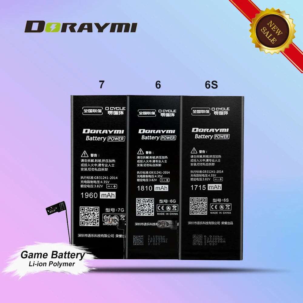 DORAYMI аккумулятор большой емкости для iPhone 6 Мобильный телефон батареи 6s 7 Plus литий