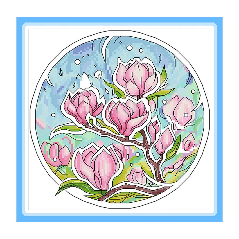 Blooming Magnolia Cross Stitch Kits Blank Canvas Embroidery Needlework Sets 11CT 14CT Diy Handmade Crafts Paintings Home Decor
Blooming Magnolia Cross Stitch Kits Blank Canvas Embroidery Needlework Sets 11CT 14CT Diy Handmade Crafts Paintings Home Decor