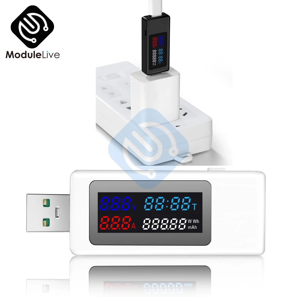 New DC 4V-30V USB Current Voltage Timing Power Capacity Electric Quantity Tester LCD Display 0-6.5A Voltmeter Ammeter Indicator
New DC 4V-30V USB Current Voltage Timing Power Capacity Electric Quantity Tester LCD Display 0-6.5A Voltmeter Ammeter Indicator