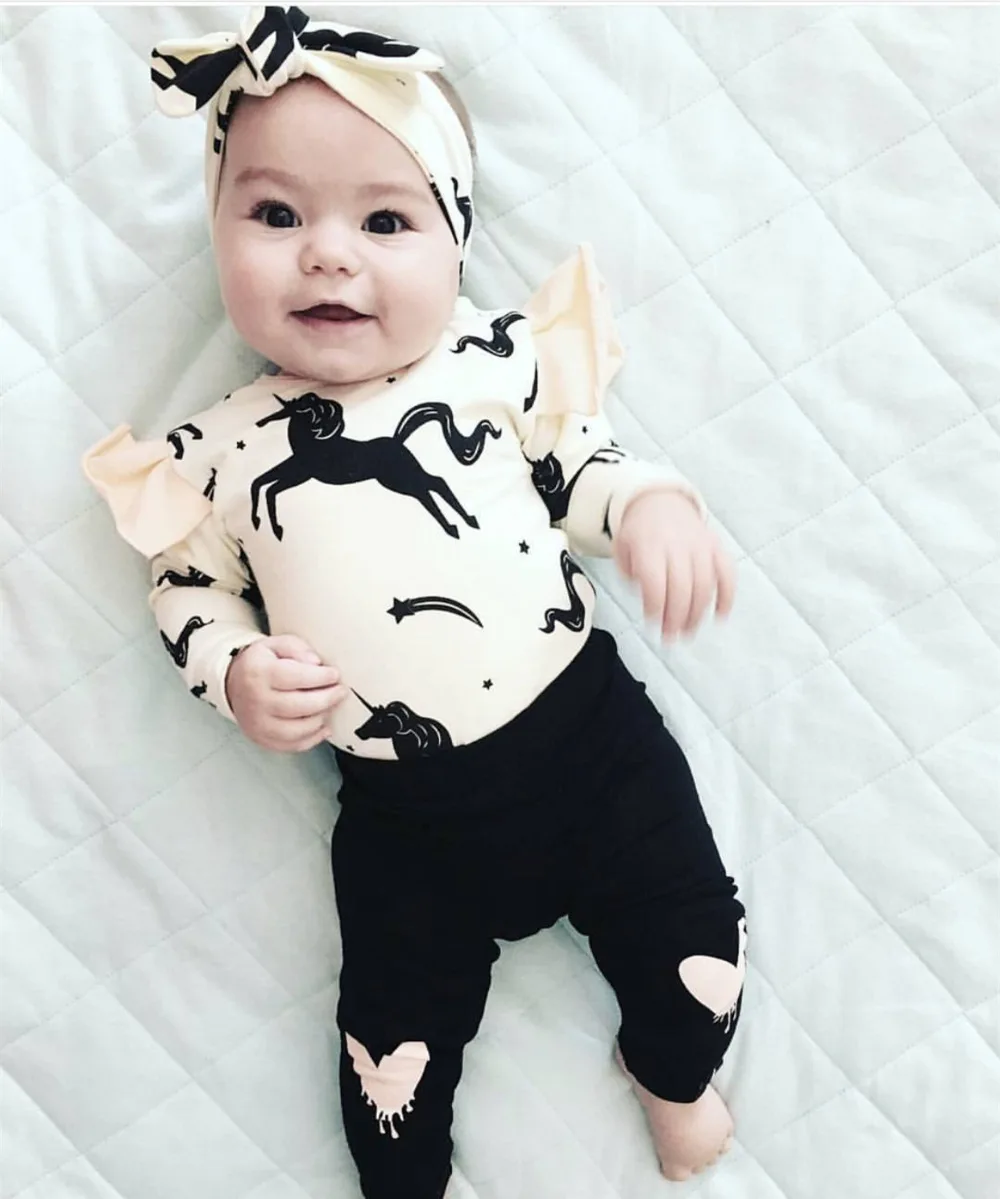 Baby Girls Clothing 3Pcs Unicorn Print Long Sleeve Rompers+Pants+Headband Outfits Set Autumn Newborn Baby Clothes
Baby Girls Clothing 3Pcs Unicorn Print Long Sleeve Rompers+Pants+Headband Outfits Set Autumn Newborn Baby Clothes