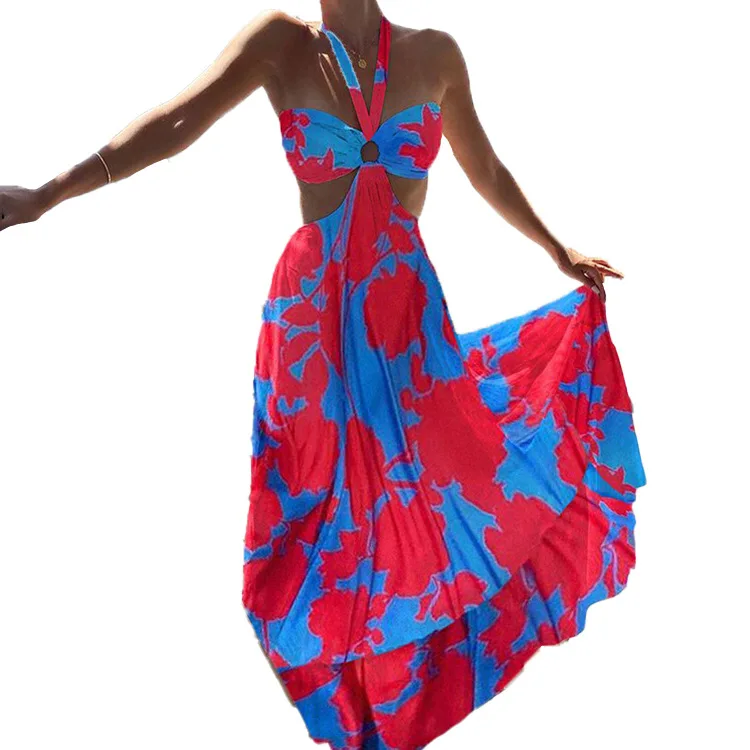 Summer Women Fashion Hanging Neck Printing Fit and Flare Dress Beach Style Lady Fashion Long Dress Sexy Night Club Party Dress
Summer Women Fashion Hanging Neck Printing Fit and Flare Dress Beach Style Lady Fashion Long Dress Sexy Night Club Party Dress