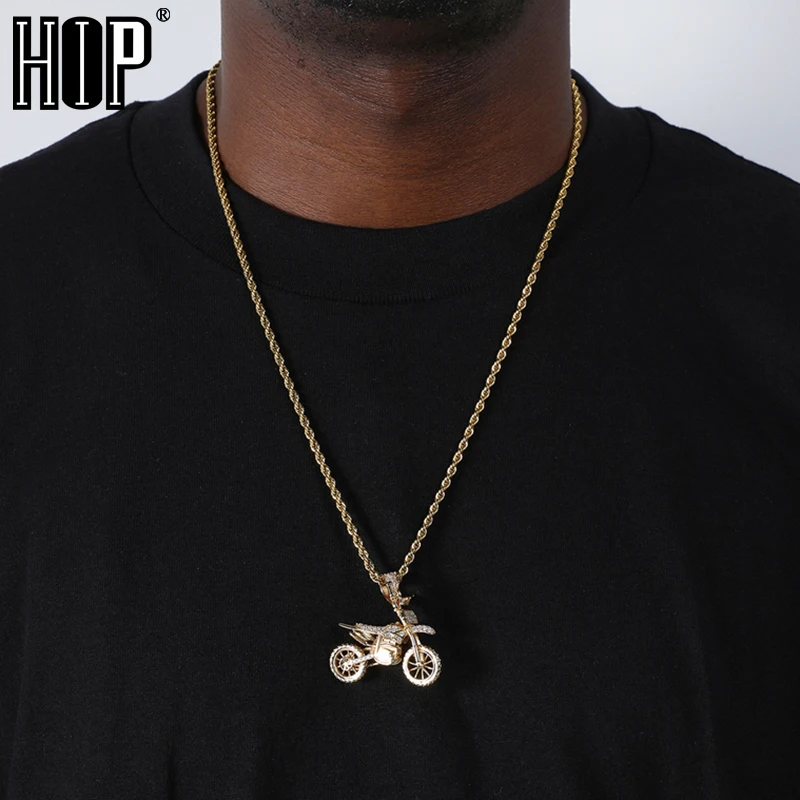 HIP Hop Full AAA Iced Out Bling CZ Cubic Zircon Copper Motorcycle Pendants & Necklaces For Men Jewelry With Tennis Chain
HIP Hop Full AAA Iced Out Bling CZ Cubic Zircon Copper Motorcycle Pendants & Necklaces For Men Jewelry With Tennis Chain
