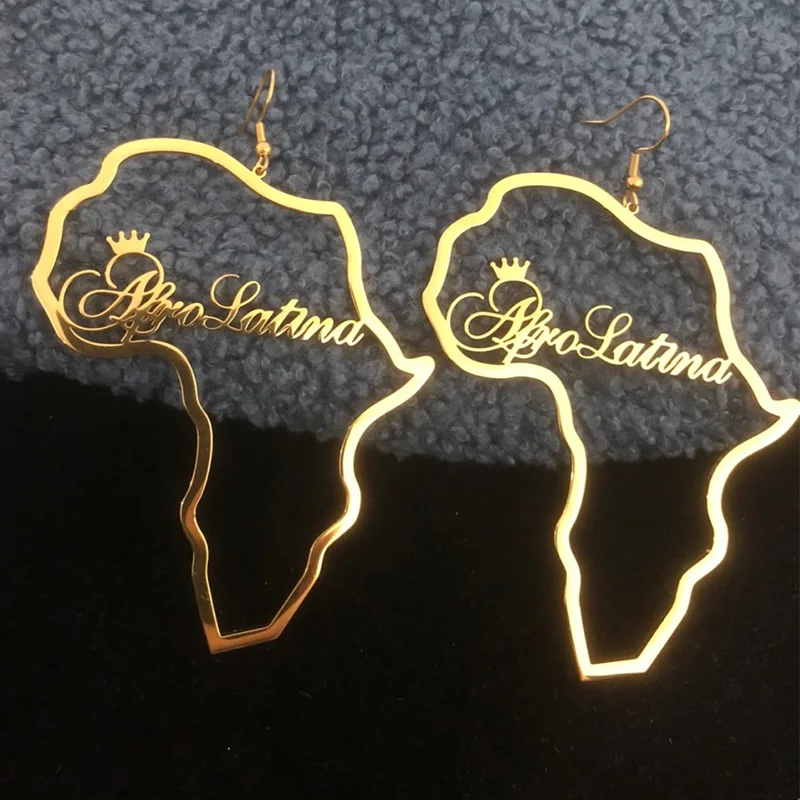 Customized African Map Earring Stainless Steel For Women Gold Color Punk Fashion Earrings Jewelry Ethnic Gift BFF 
Customized African Map Earring Stainless Steel For Women Gold Color Punk Fashion Earrings Jewelry Ethnic Gift BFF