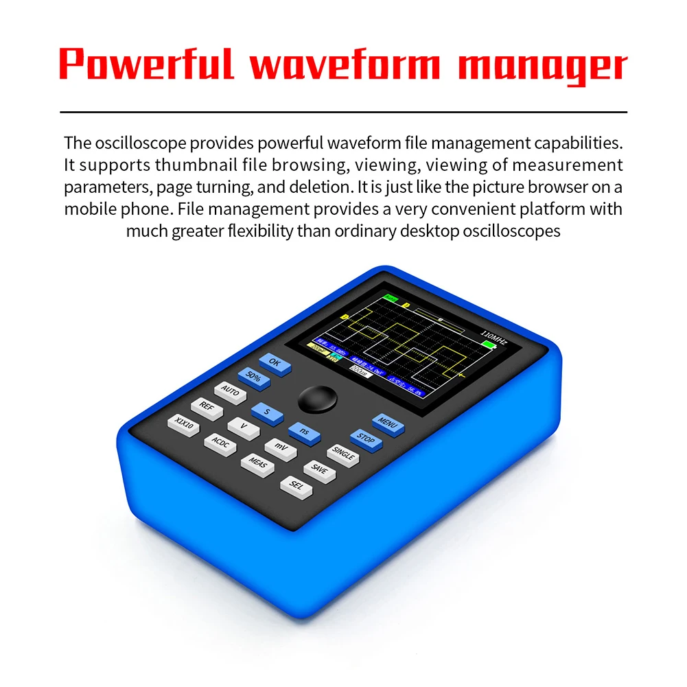 DSO1C15 Portable Assembled 2.4inch Digital Oscilloscope 500MS/s Sampling Rate 110MHz Analog Bandwidth Support Waveform Storage
DSO1C15 Portable Assembled 2.4inch Digital Oscilloscope 500MS/s Sampling Rate 110MHz Analog Bandwidth Support Waveform Storage