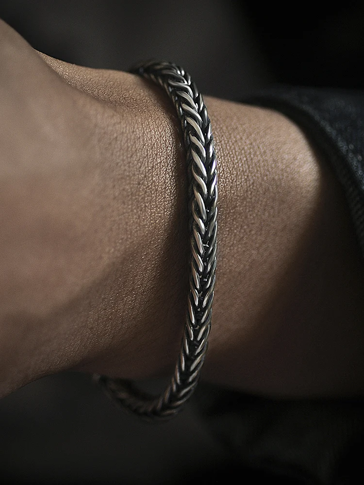 Genuine 100% Real Pure 925 Sterling Silver Bracelet Hemp Rope Chain Handmade Thai Silver Retro Jewelry Gift for Mens Women
Genuine 100% Real Pure 925 Sterling Silver Bracelet Hemp Rope Chain Handmade Thai Silver Retro Jewelry Gift for Mens Women
