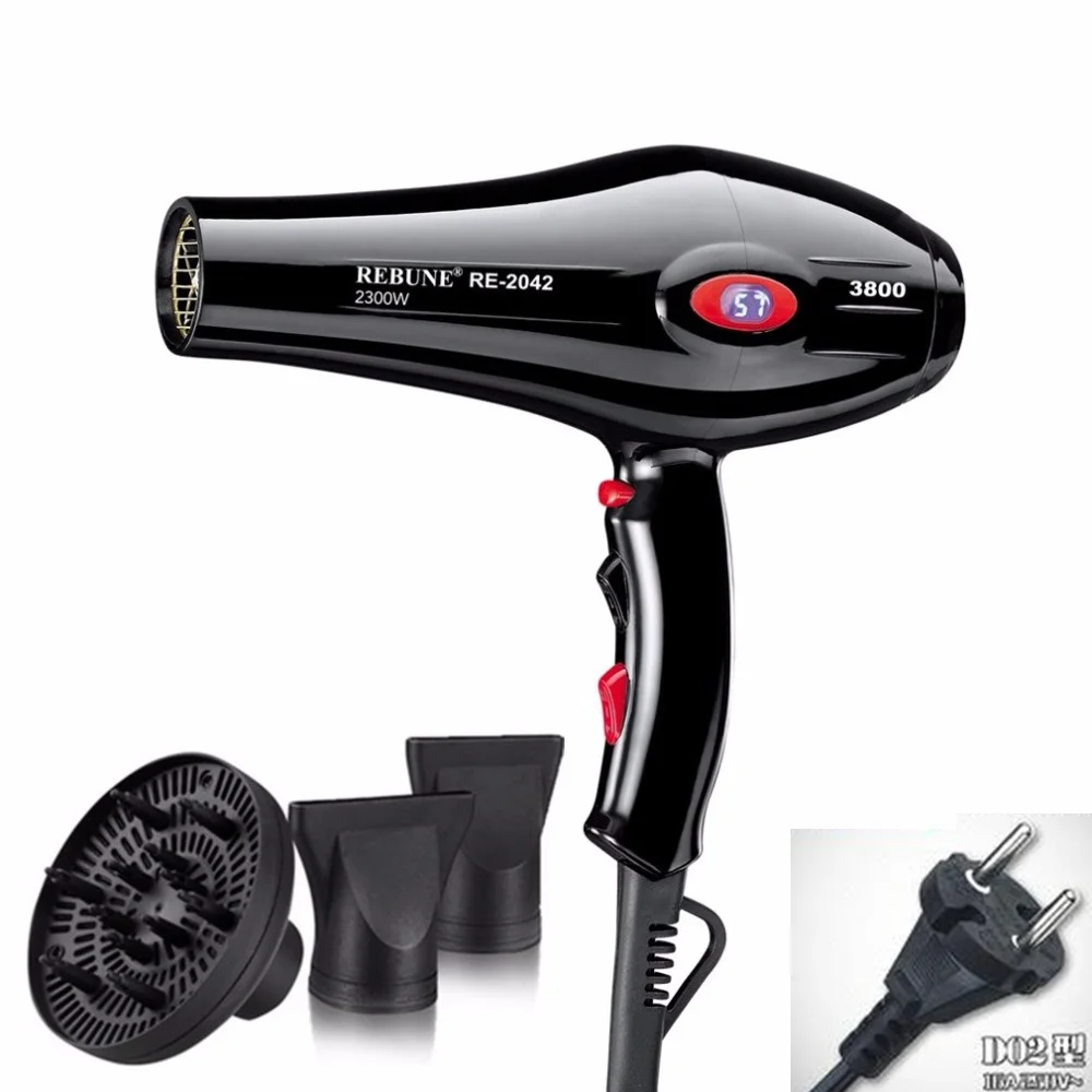 REBUNE 2300W 220V Hair Dryer Anion LCD Screen Constant Temperature Air Conditioning AC Motor Household Sharon Hair Dryer
REBUNE 2300W 220V Hair Dryer Anion LCD Screen Constant Temperature Air Conditioning AC Motor Household Sharon Hair Dryer