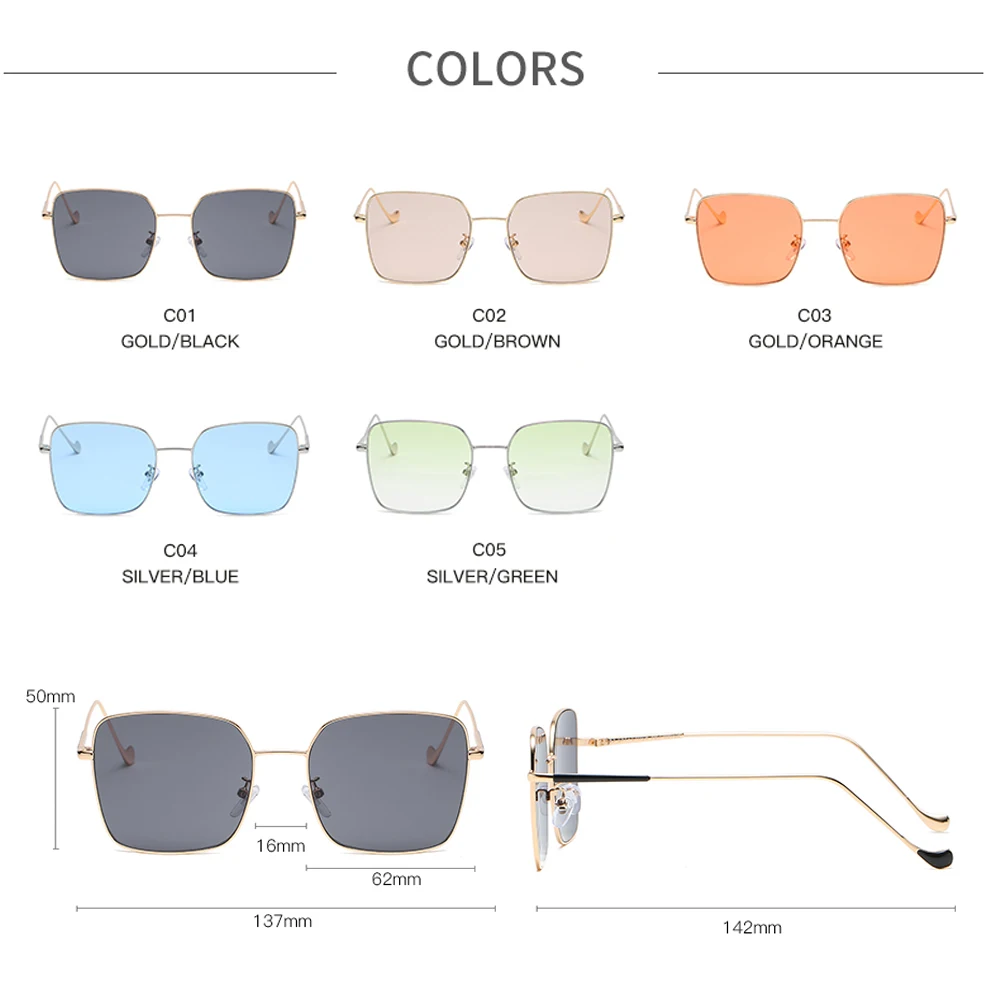 YAMEIZE Square Sunglasses Women Vintage Oversized Glasses Transparent Lens Metal Frame Sun Glasses Eyewear Big Shades Oculos
YAMEIZE Square Sunglasses Women Vintage Oversized Glasses Transparent Lens Metal Frame Sun Glasses Eyewear Big Shades Oculos