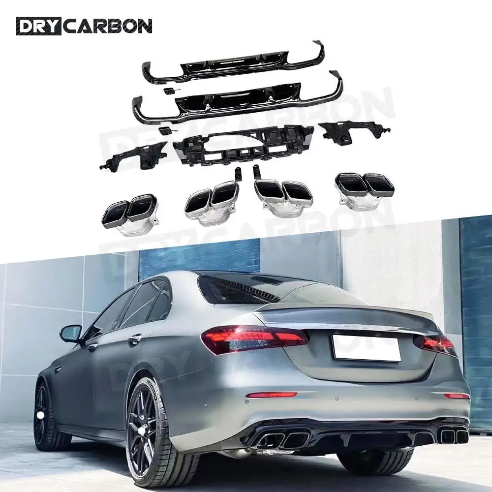 Rear Diffuser Splitters with Exhaust Tips for Benz E Class W213 E63 AMG Sport 2016-2021 not for Standard ABS Rear Lip Diffuser 
Rear Diffuser Splitters with Exhaust Tips for Benz E Class W213 E63 AMG Sport 2016-2021 not for Standard ABS Rear Lip Diffuser
