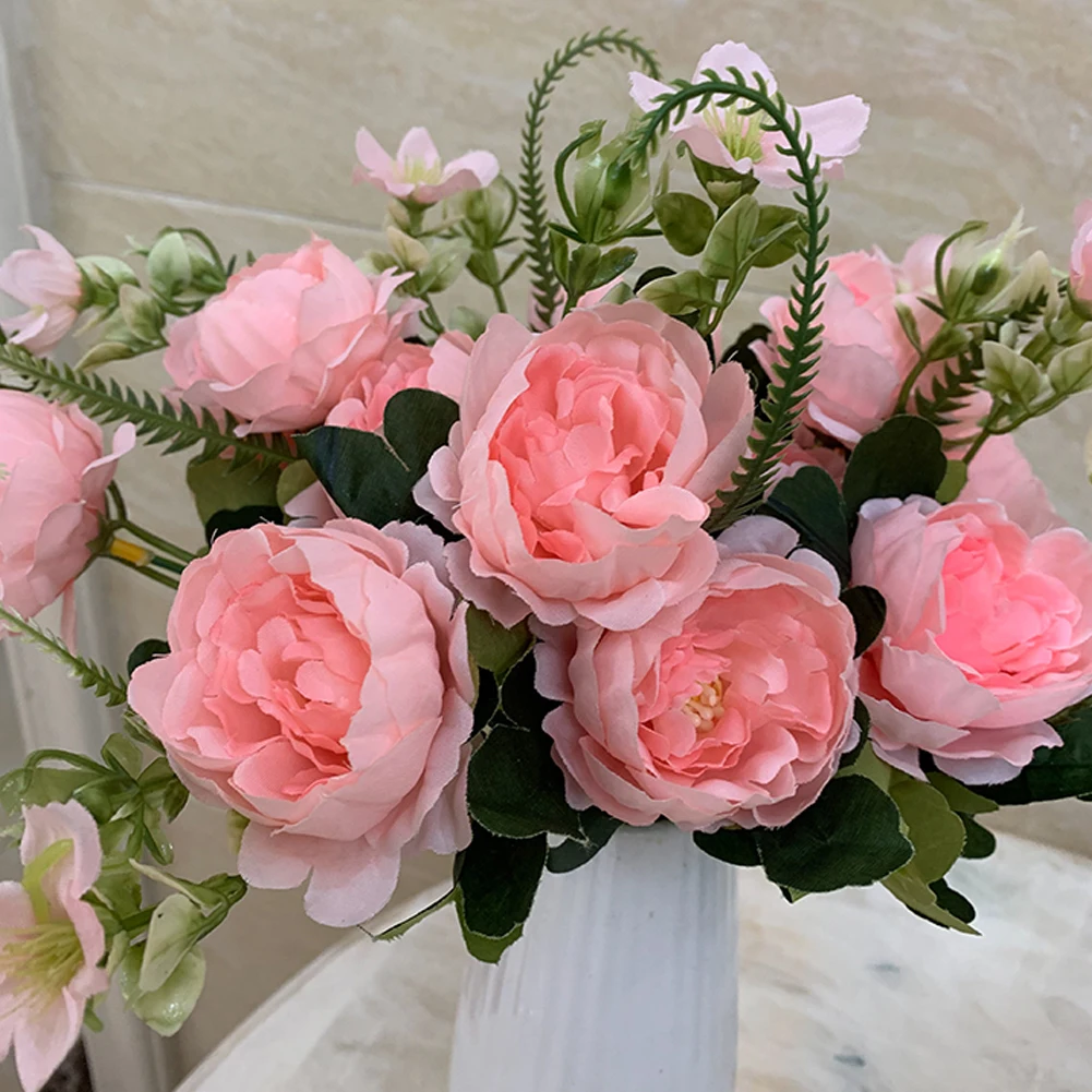 30cm Artificial Flowers Pink Silk Peony Artificial Flowers Bouquet 5 Large Heads Fake Flowers DIY Wedding Party Home Decoration
30cm Artificial Flowers Pink Silk Peony Artificial Flowers Bouquet 5 Large Heads Fake Flowers DIY Wedding Party Home Decoration