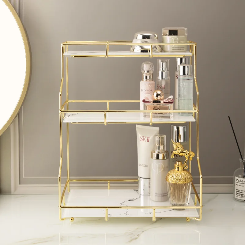 

Simple Dresser Cosmetics Shelf Bathroom Perfume Skin Care Products Washstand Finishing Tray Sundries Storage Box Birthday Gifts