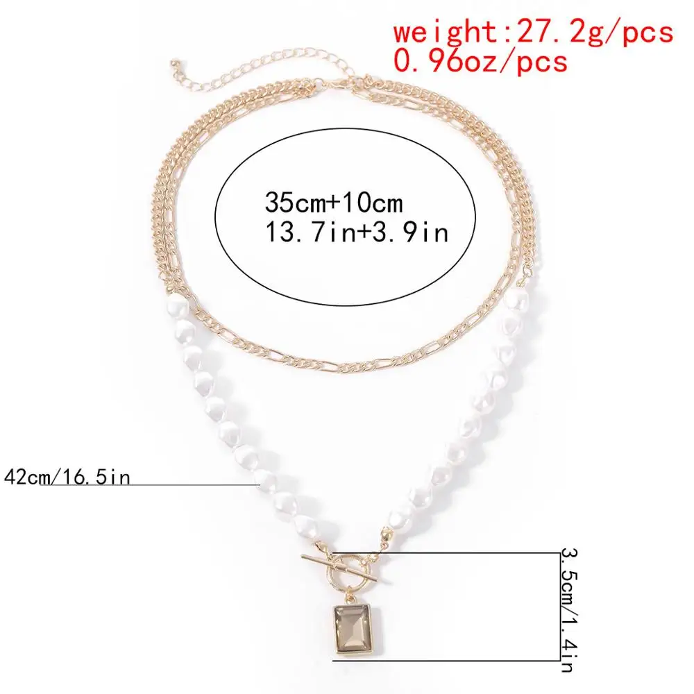 Lacteo Bohemian Square Rhinestone Pendant Necklace Summer Beach Multi Layered Imitation Pearl Choker Necklace Jewelry for Women
Lacteo Bohemian Square Rhinestone Pendant Necklace Summer Beach Multi Layered Imitation Pearl Choker Necklace Jewelry for Women