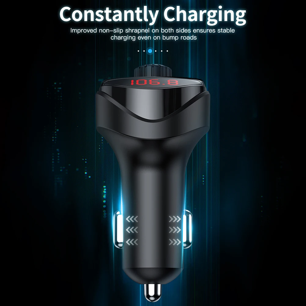 Dual USB Fast Charger Car Accessories Bluetooth 4.2 FM Transmitter Hands Free Car KitMP3 Music Player USB Car Charger
Dual USB Fast Charger Car Accessories Bluetooth 4.2 FM Transmitter Hands Free Car KitMP3 Music Player USB Car Charger