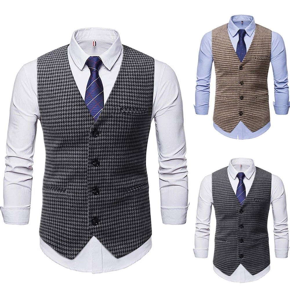 Retro Vests Striped Men Button Formal Business Casual Blazer Waistcoat Sleeveless V Neck Fashion Vest Tops Male Clothing
Retro Vests Striped Men Button Formal Business Casual Blazer Waistcoat Sleeveless V Neck Fashion Vest Tops Male Clothing
