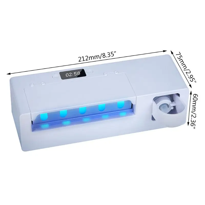 UV Light Ultraviolet Automatic Toothpaste Toothbrush Dispenser Sterilizer with 5 Independent Holders
UV Light Ultraviolet Automatic Toothpaste Toothbrush Dispenser Sterilizer with 5 Independent Holders
