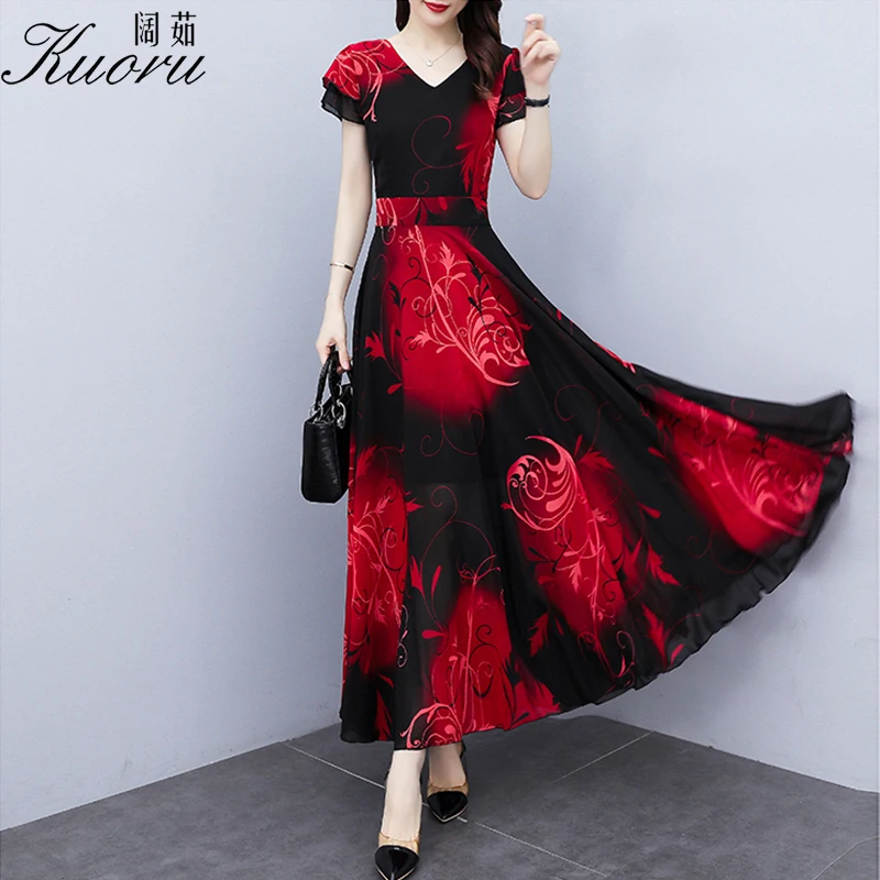Women Chiffon Summer Dress Green Casual Robe Floral V Neck Short Sleeve Size M-4XL Red Plage Maxi Vetement Femme 2021 Vestidos
Women Chiffon Summer Dress Green Casual Robe Floral V Neck Short Sleeve Size M-4XL Red Plage Maxi Vetement Femme 2021 Vestidos