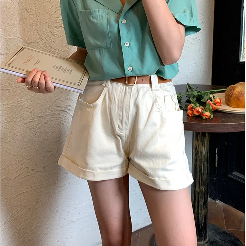Simple Solid Loose Summer Woman Shorts High Waist All Match Casual Jean Shorts New Korean Style Moda Pantalones Cortos De Mujer
Simple Solid Loose Summer Woman Shorts High Waist All Match Casual Jean Shorts New Korean Style Moda Pantalones Cortos De Mujer