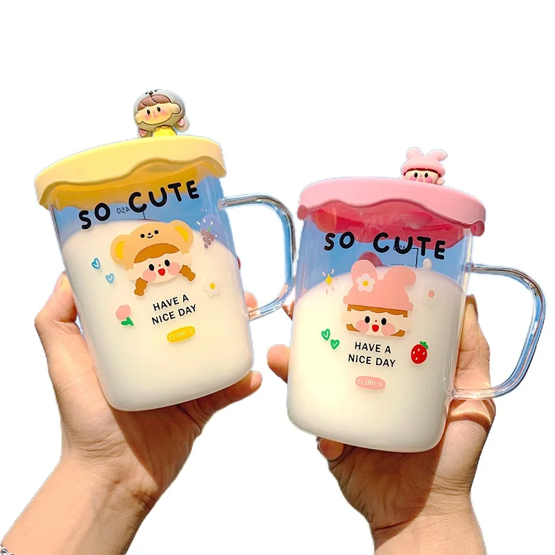 Water Cup with Lid Cute Cartoon Glass Water Bottle With Lid Creative Lovely Girl Milk Cups Breakfast Tea Drinking Bottles
Water Cup with Lid Cute Cartoon Glass Water Bottle With Lid Creative Lovely Girl Milk Cups Breakfast Tea Drinking Bottles