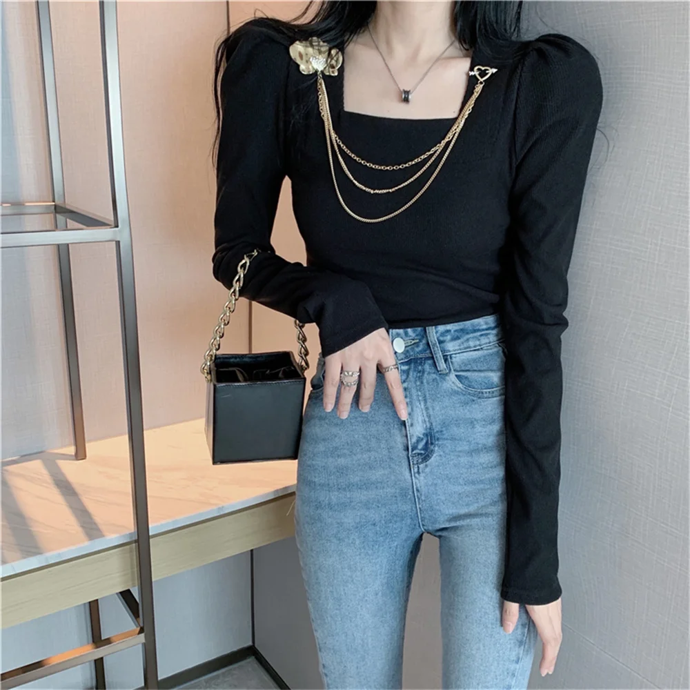 Женский топ 대민размера плюс, новый шикарный свободный хлопковый тонкий стильный Повседневный осенний популярный мягкий однотонный топ 2021 
Женский топ 대민размера плюс, новый шикарный свободный хлопковый тонкий стильный Повседневный осенний популярный мягкий однотонный топ 2021