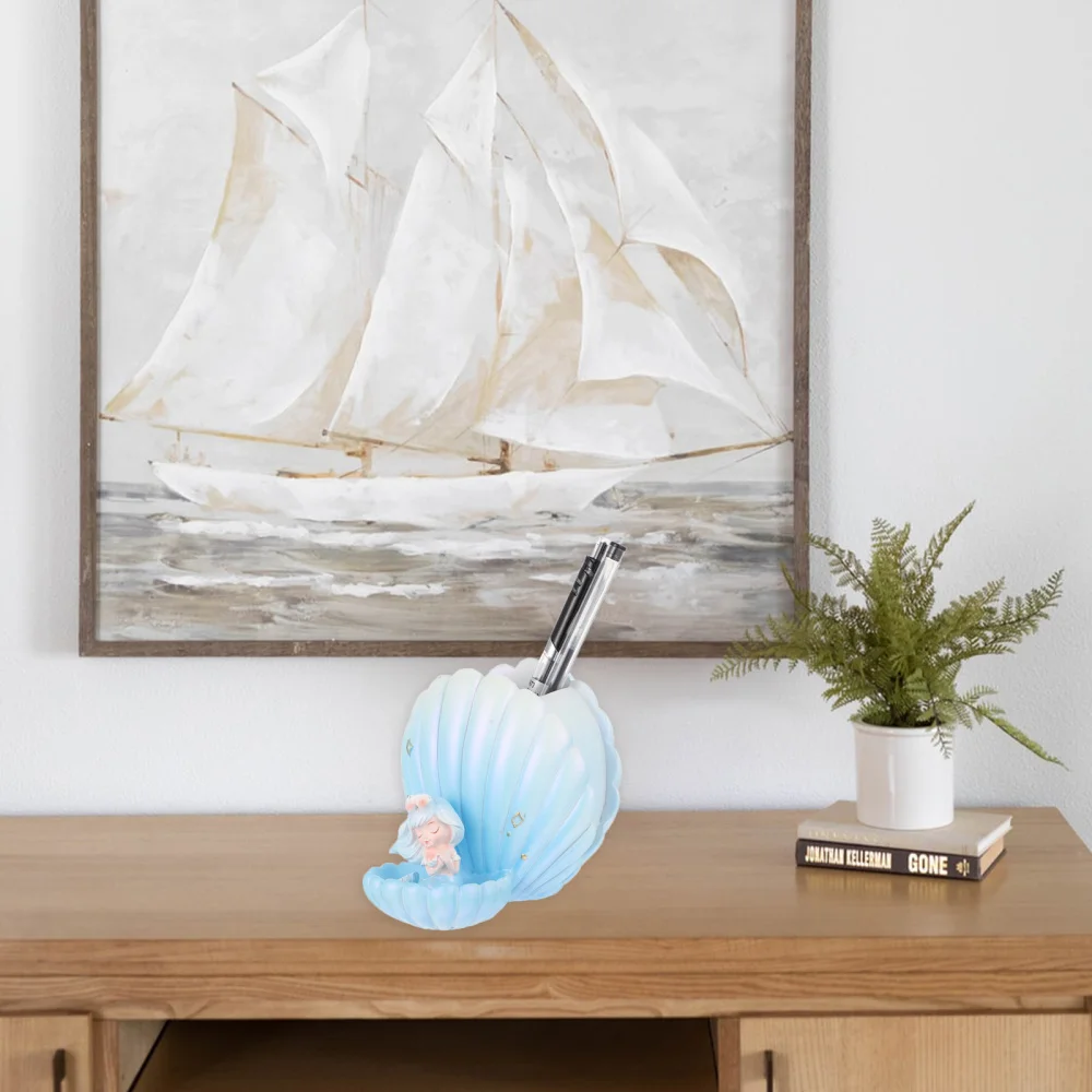 1Pc Decorative Brush Pot Adorable Home Adornment Unique Resin Craft Blue 
1Pc Decorative Brush Pot Adorable Home Adornment Unique Resin Craft Blue