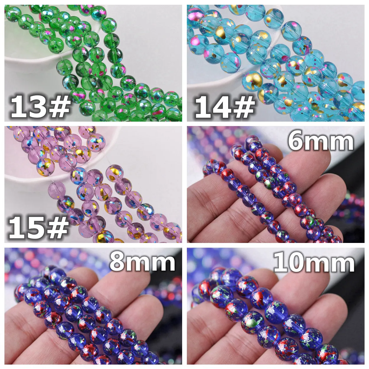 Spots Patterns 6mm 8mm 10mm Round Crystal Glass Loose Beads Lot DIY Jewelry
Spots Patterns 6mm 8mm 10mm Round Crystal Glass Loose Beads Lot DIY Jewelry