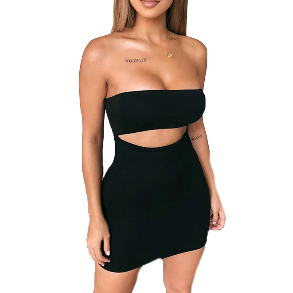 Women Sleeveless Mini Dress Sexy Solid Color Casual Dress Summer Hollow-out Tube Top Dress
Women Sleeveless Mini Dress Sexy Solid Color Casual Dress Summer Hollow-out Tube Top Dress
