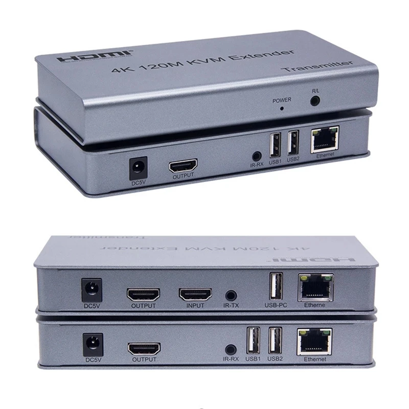 4K 120M KVM HDMI-compatible Extender Adapter Over RJ45 Ethernet Cat5e Cat6 Cable IR Remote Converter TX RX USB Device Extension
4K 120M KVM HDMI-compatible Extender Adapter Over RJ45 Ethernet Cat5e Cat6 Cable IR Remote Converter TX RX USB Device Extension