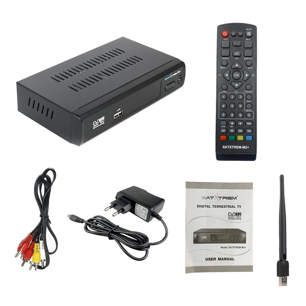 Satxtrem M2 Plus Prefix DVB-T2 TV Tuner DVB T2 Wifi Receiver DVBT2 Vga DVB-T HD Digital TV Set-top Box Tuner Support AC3 PVR EPG 
Satxtrem M2 Plus Prefix DVB-T2 TV Tuner DVB T2 Wifi Receiver DVBT2 Vga DVB-T HD Digital TV Set-top Box Tuner Support AC3 PVR EPG