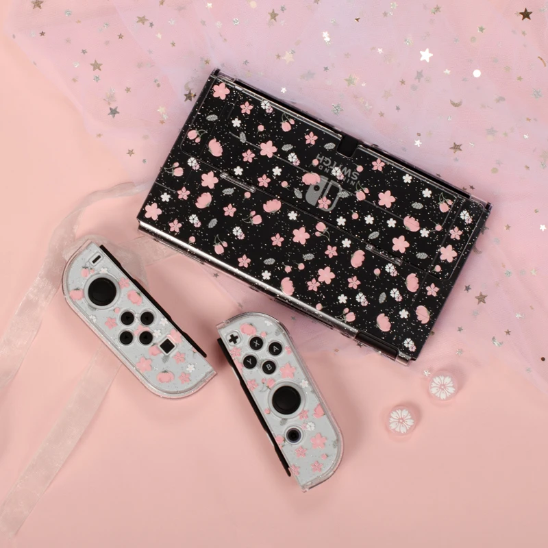 Sakura Crystal Switch OLED Shell Pink PC Hard Cover JoyCon Controller Game Console Case For Nintendo Switch OLED Accessories
Sakura Crystal Switch OLED Shell Pink PC Hard Cover JoyCon Controller Game Console Case For Nintendo Switch OLED Accessories
