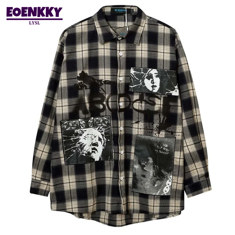 Рубашка мужская оверсайз в стиле хип-хоп, рубашка в клетку в стиле Харадзюку, с портретом и принтом граффити, уличная одежда в стиле рок, топ, ...
Рубашка мужская оверсайз в стиле хип-хоп, рубашка в клетку в стиле Харадзюку, с портретом и принтом граффити, уличная одежда в стиле рок, топ, ...