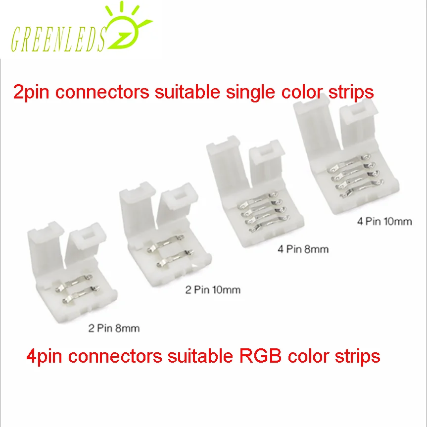 

2/4pin 8/10mm Quick Splitter LED Strip Corner Connector For SMD3528/2835/5050 Single/RGB Color LED Strips Lights