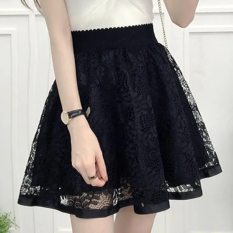 Black mesh lace skirt shaggy short skirt spring and summer new women's anti light high waist short skirt versatile A-line skirt
Black mesh lace skirt shaggy short skirt spring and summer new women's anti light high waist short skirt versatile A-line skirt