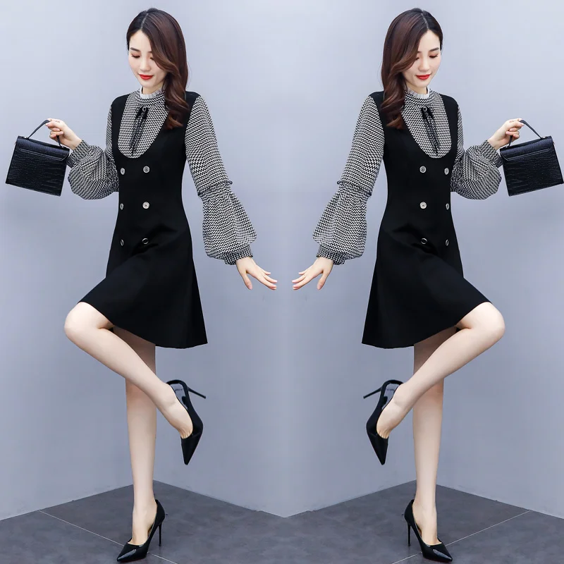 Winter autumn new vestidos de festa patchwork dresses for women lantern sleeve dress vintage midi dress
Winter autumn new vestidos de festa patchwork dresses for women lantern sleeve dress vintage midi dress