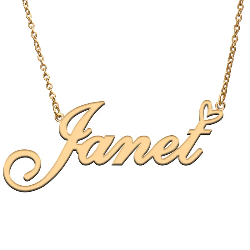 Love Heart Janet Name Necklace for Women Stainless Steel Gold & Silver Nameplate Pendant Femme Mother Child Girls Gift
Love Heart Janet Name Necklace for Women Stainless Steel Gold & Silver Nameplate Pendant Femme Mother Child Girls Gift