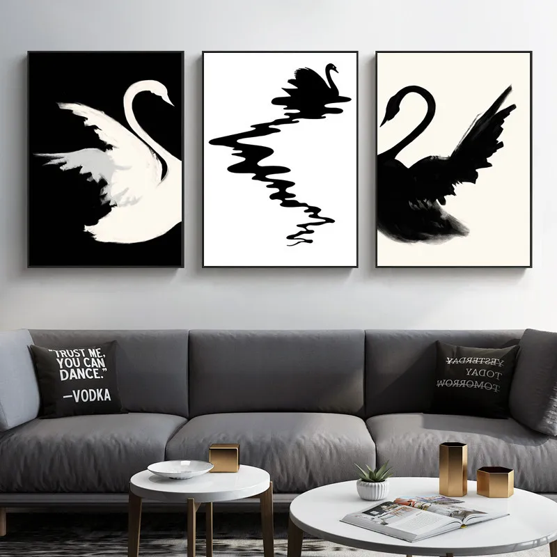Black White Swan Decorative Interior Painting Abstract Animal Wall Posters Nordic Art Canvas Print Pictures Home Decor Aesthetic
Black White Swan Decorative Interior Painting Abstract Animal Wall Posters Nordic Art Canvas Print Pictures Home Decor Aesthetic