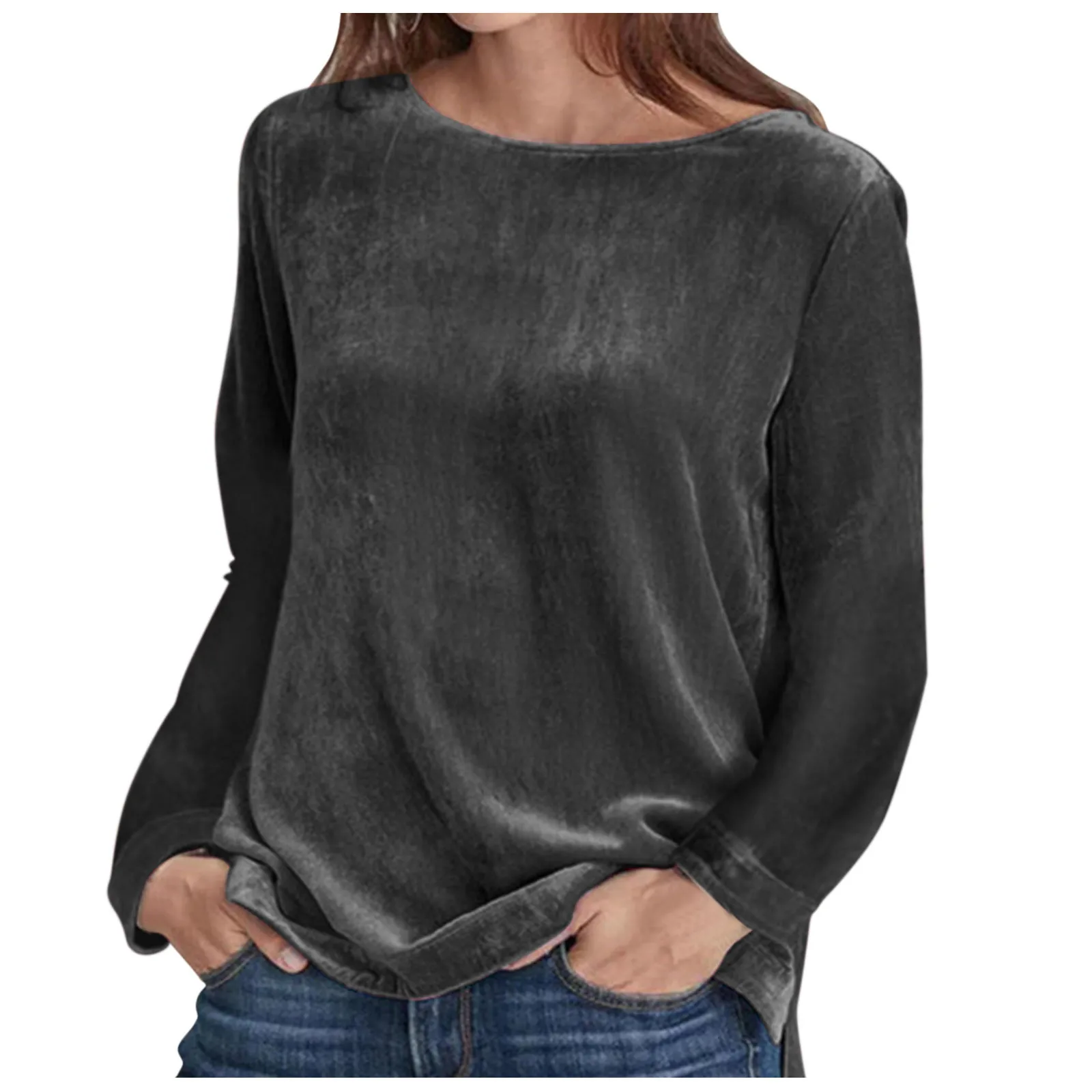 Women's Solid Color Velvet Sweatshirt Round Neck Long Sleeve Tops Vintage Clothes Female Streetwear Casual Loose Pullover
Women's Solid Color Velvet Sweatshirt Round Neck Long Sleeve Tops Vintage Clothes Female Streetwear Casual Loose Pullover