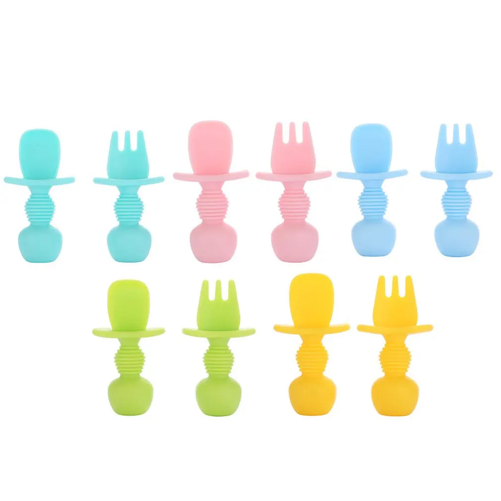 2Pcs/Set Baby Spoon Fork Set Food Grade Silicone Short Handle Baby Training Spoon Fork Set Cute Cartoon Baby Feeding Tableware
2Pcs/Set Baby Spoon Fork Set Food Grade Silicone Short Handle Baby Training Spoon Fork Set Cute Cartoon Baby Feeding Tableware