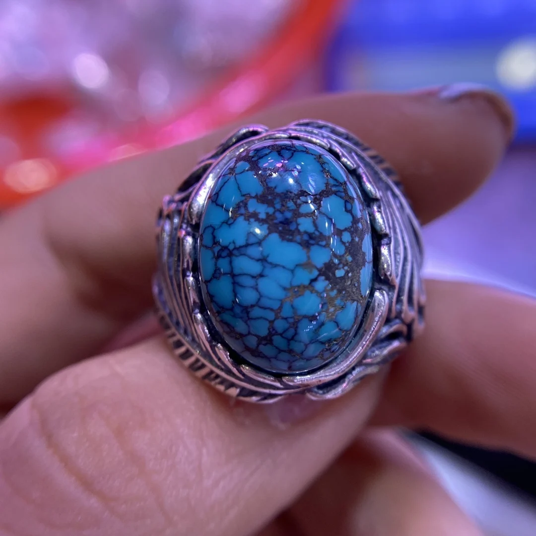 Wholesale Natural Turquoise Ring Jewelry S925 925 Sterling Silver Mosaic Size Can Be Adjusted Unisex Reticulated Flower Bague 
Wholesale Natural Turquoise Ring Jewelry S925 925 Sterling Silver Mosaic Size Can Be Adjusted Unisex Reticulated Flower Bague