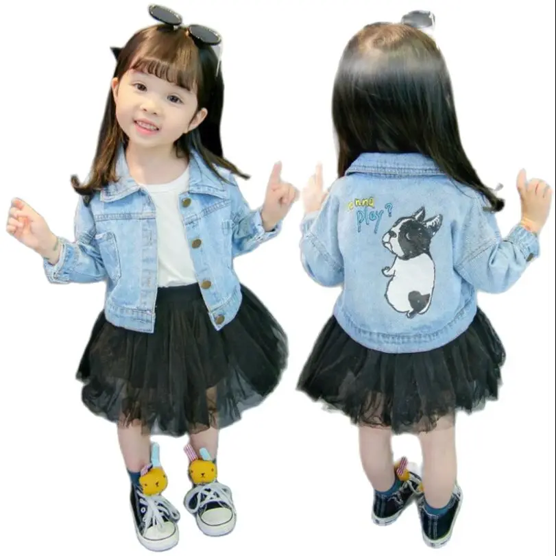 Spring-Fall denim jacket for baby girls cartoon dog short style warm jacket 1-5Y little kids clothes toddler tops children coat 
Spring-Fall denim jacket for baby girls cartoon dog short style warm jacket 1-5Y little kids clothes toddler tops children coat