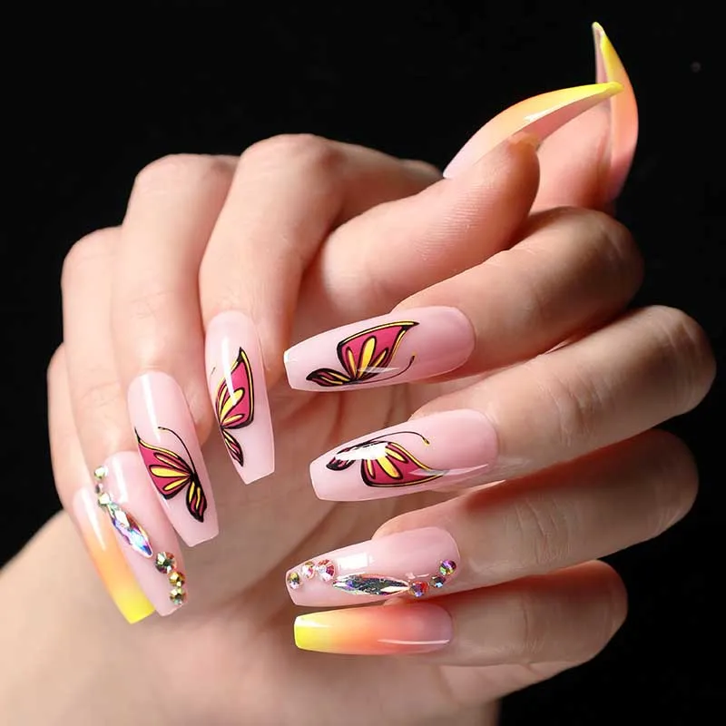 24 PCS Net Red Nail Butterfly Patch Butterfly NAIL Ballet Nail Patch Wearing Nail Colorful Beauty Artificial False Nails
24 PCS Net Red Nail Butterfly Patch Butterfly NAIL Ballet Nail Patch Wearing Nail Colorful Beauty Artificial False Nails